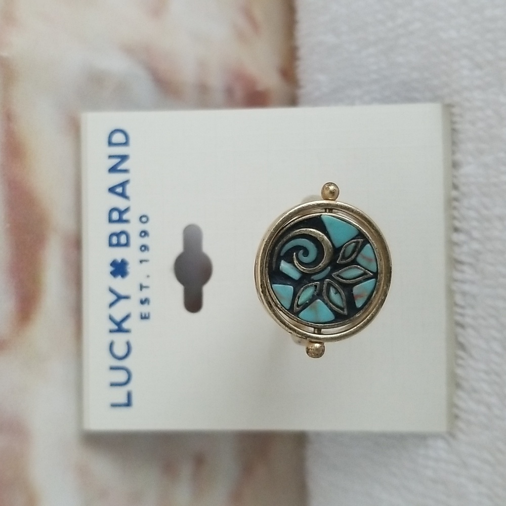New Lucky Brand Mosaic Reversible Ring